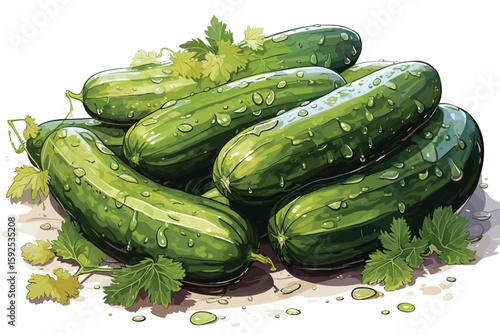 cucumber vector color white background vector and illustration 