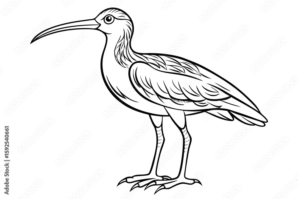 Obraz premium coloring page line art the curlew black vector