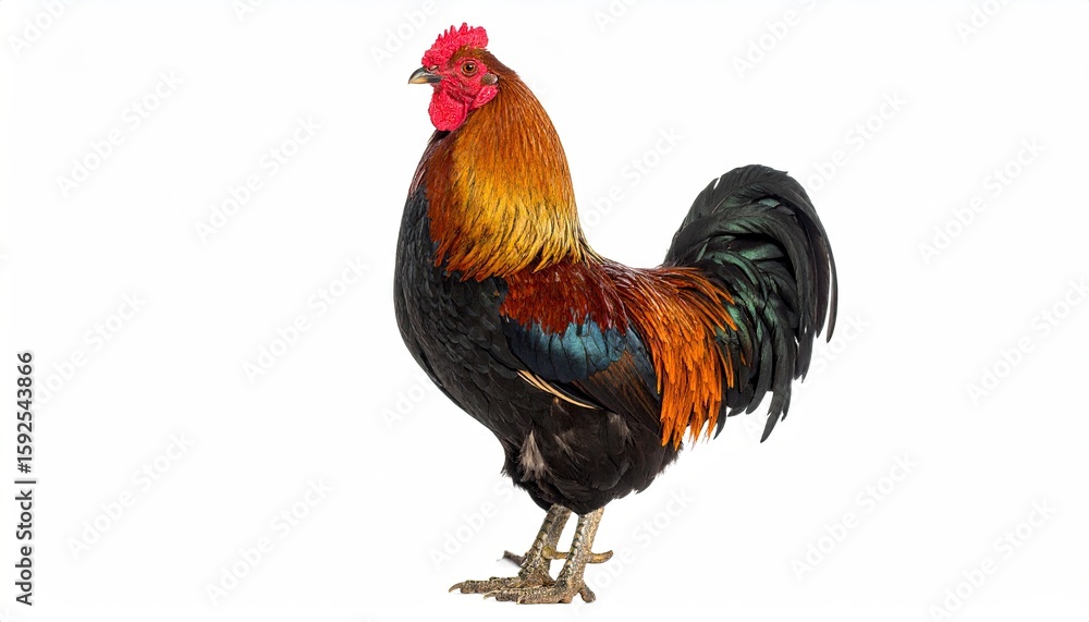 Fototapeta premium Rooster profile against white