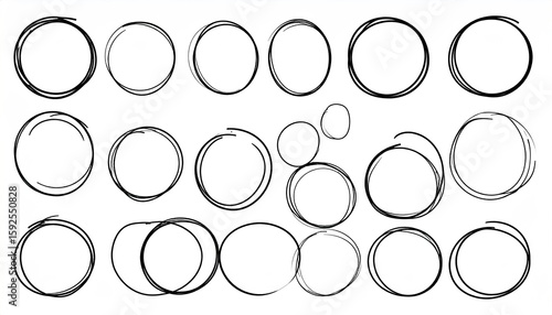 Hand-drawn circular doodles