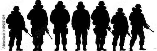 American military, soldiers, tactical, combat, army  vector bundle