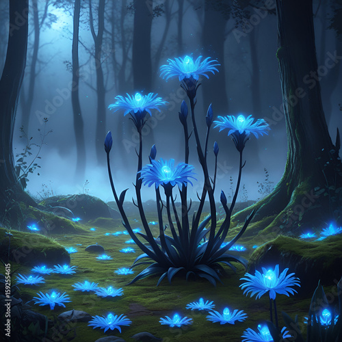 blue flowers in the water