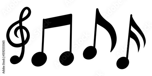 音符　メロディ　ト音記号　シンプルなアイコンセット
