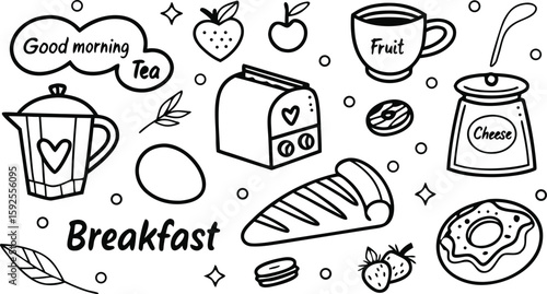 Fast food sketch for fastfood restaurant or bistro. Vector cheeseburger burger or hotdog sandwich snack, french fries or pizza and coffee or soda drink, taco and black burger.