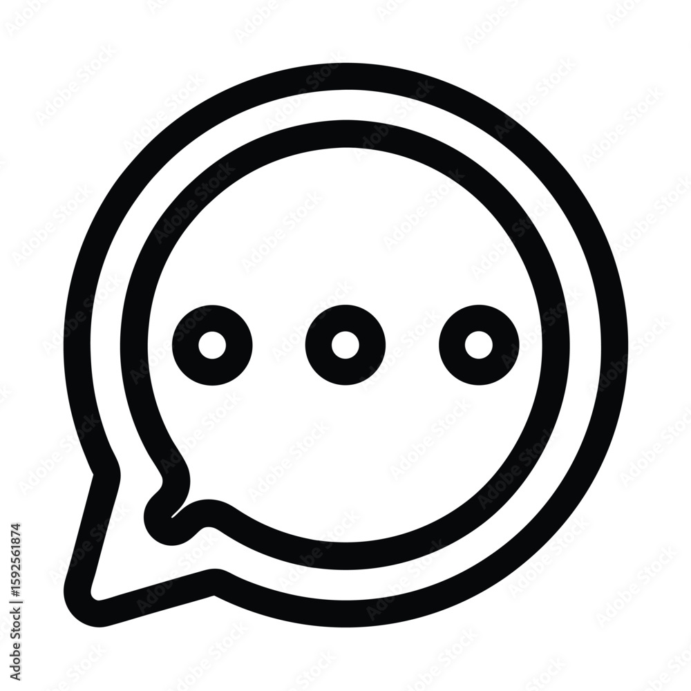Chat bubble icon with three dots indicating typing or thinking Chat bubble icon with three dots indicating typing or thinking