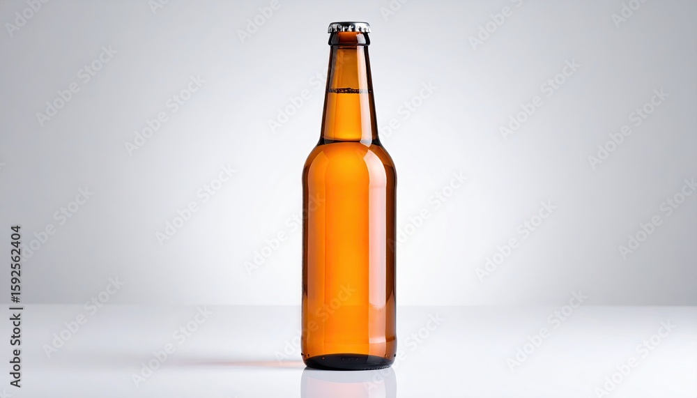 Single beer bottle against a plain background Single beer bottle against a plain background