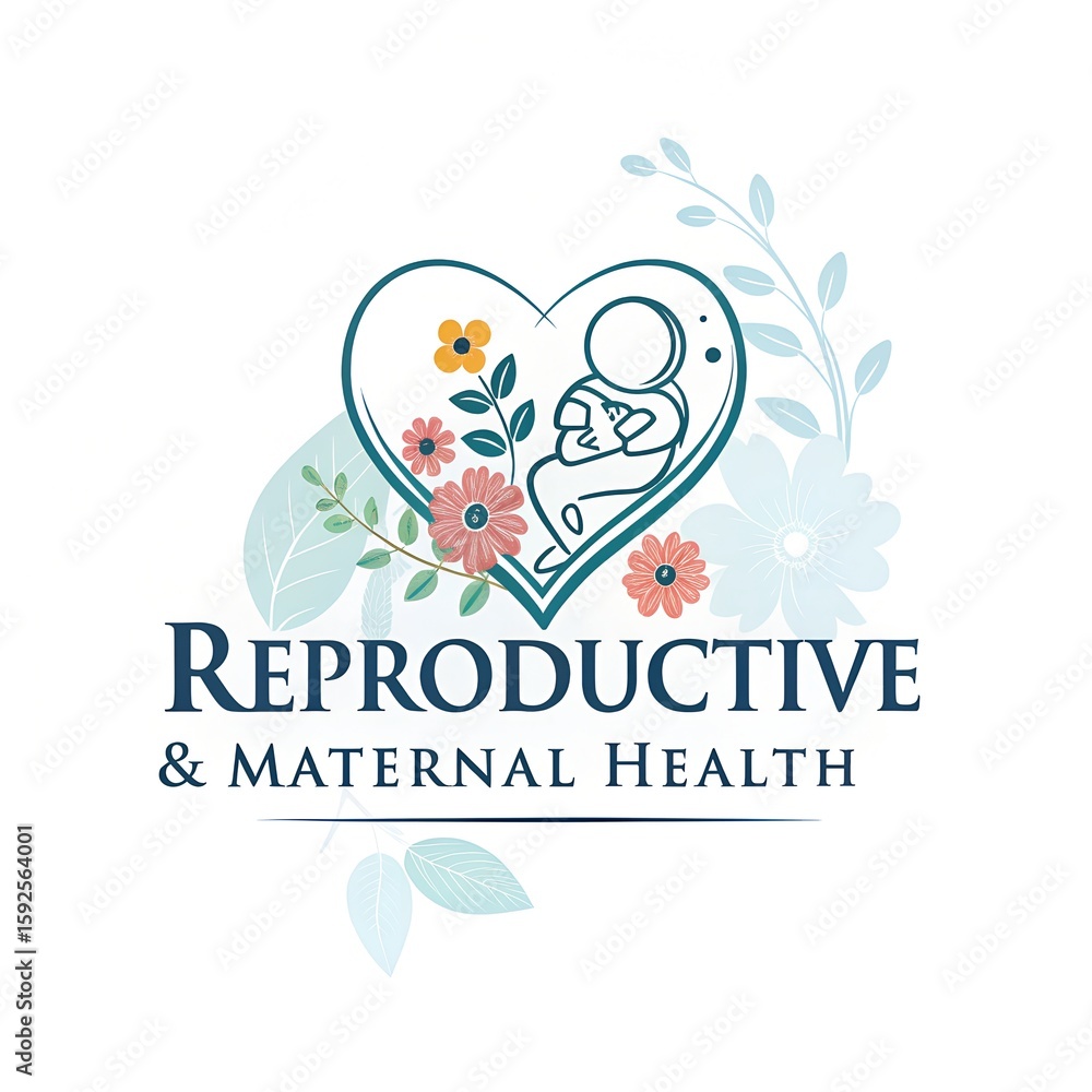 Fototapeta premium reproductive health awareness design, maternal health care icon, women reproductive health symbol, maternal wellness graphic design, reproductive and maternal health logo