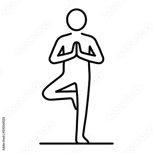 Yoga Tree Pose Illustration Symbolizing Balance, Focus, and Mindfulness