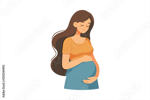a pregnant woman flat vector design, isolated on a white background
