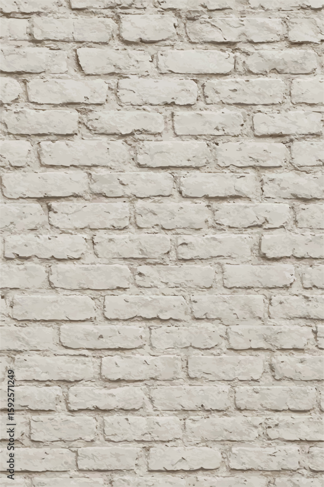 Obraz premium Seamless white brick wall texture with rough surface and natural shadows, perfect for backgrounds, interior, or design mockups.