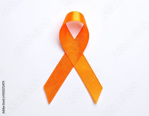 Orange ribbon on white background (2)