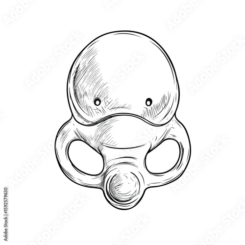 Hand-drawn Pacifier Sketch for Babies