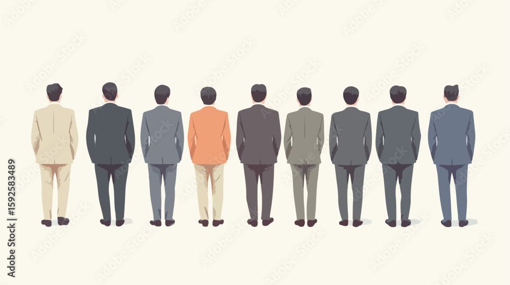 Corporate Avatar Characters Back View Illustration Corporate Avatar Characters Back View Illustration