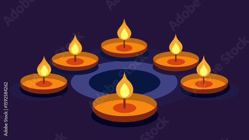 burning candles on black