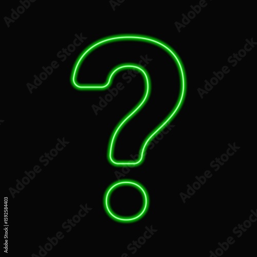 Wallpaper Mural Green  neon question mark symbol on black background Torontodigital.ca