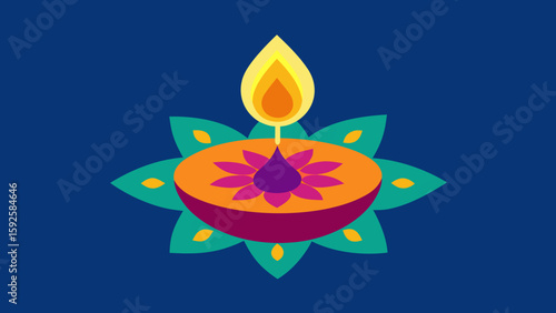 vector illustration of a burning candle