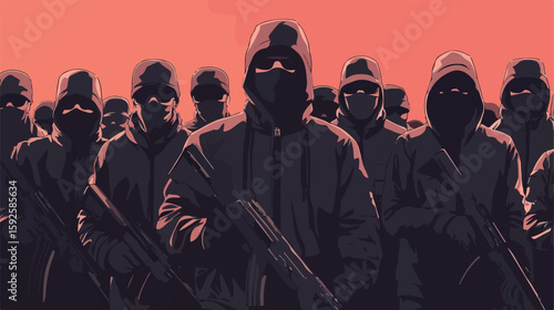 Illustration of Group Discussing Extremism
