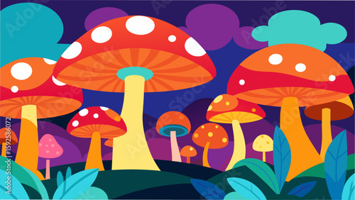 mushrooms in the grass