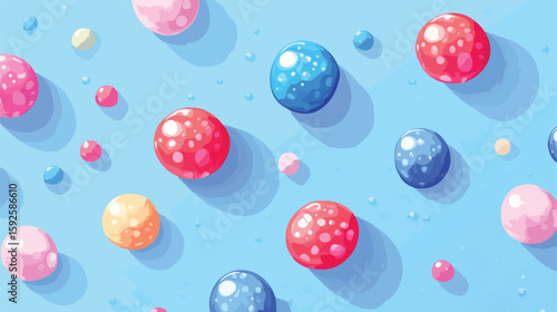 Colorful Gum Candy Balls Vector Illustration