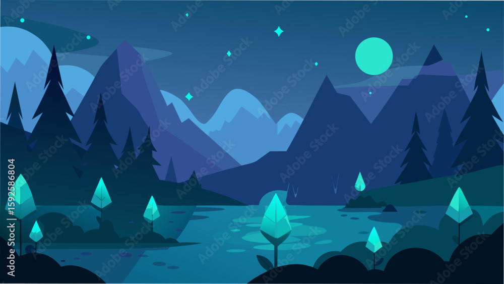Fototapeta premium winter landscape with mountains