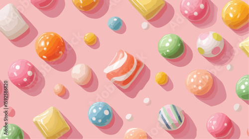 Colorful Gum Filled Candy Vector Illustration