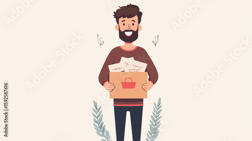 Community Charity Donation Box Vector Illustration