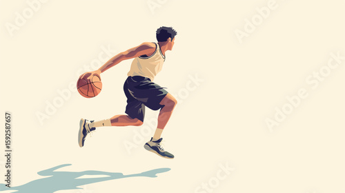 Basketball player flat vector illustration
