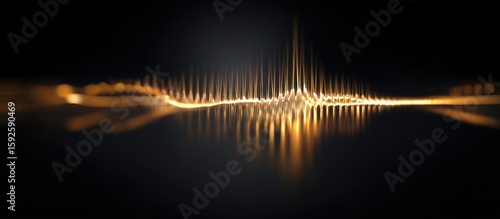 Abstract golden sound wave graphic