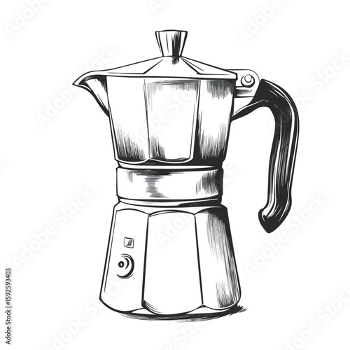 Coffee Maker Sketch Symbol on White
