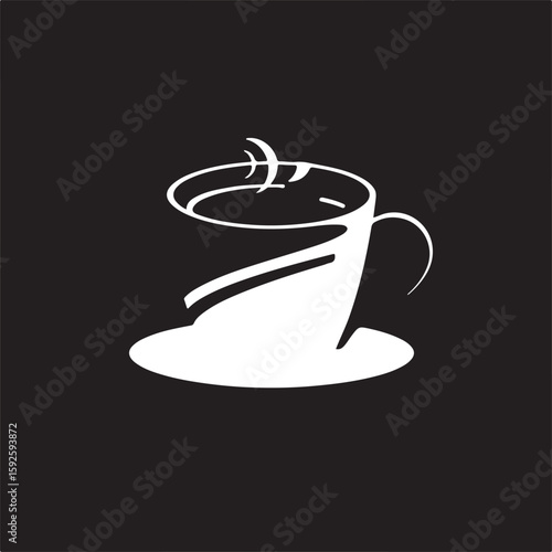 Timeless and elegant black and white vector silhouette of a coffee cup.