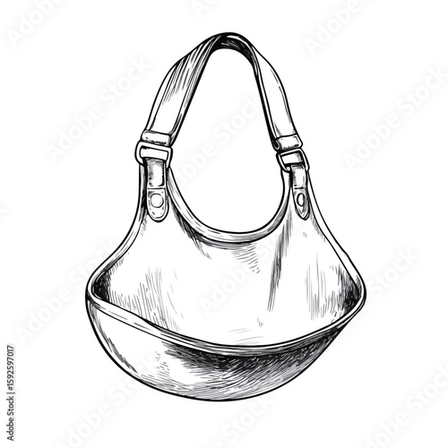 Baby Feeding Bib Sketch on White Background