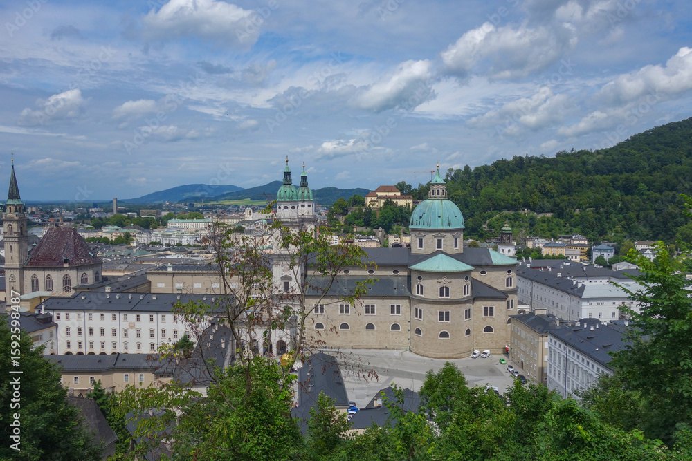 Obraz premium View to the north of the dome of Salzburg Cathedral