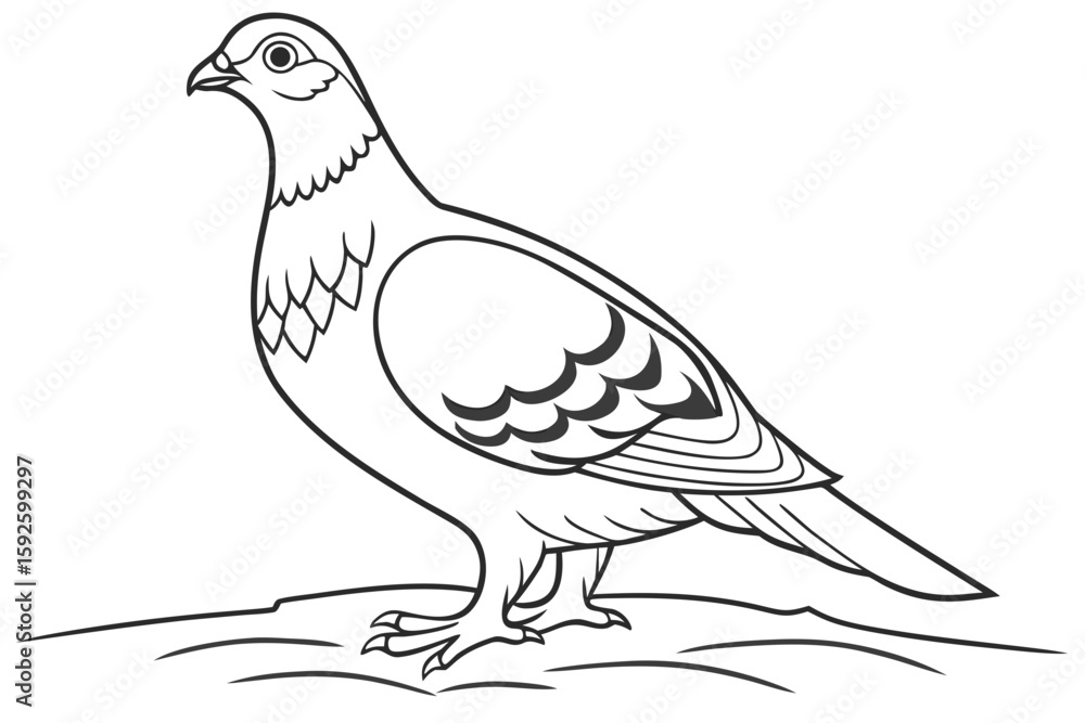 Fototapeta premium coloring page line art the grouse black vector