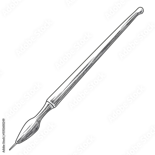 Hand Drawn Cuticle Pusher Sketch