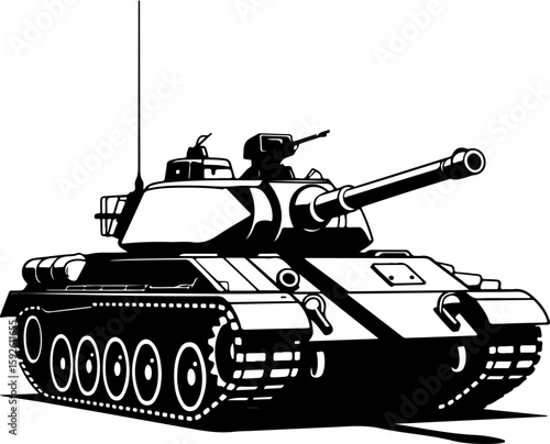 American Military Tank Vector Illustration 