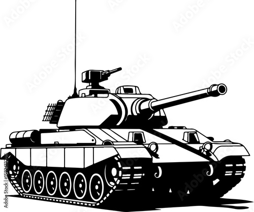 American Military Tank Vector Illustration 
