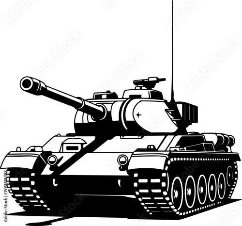American Military Tank Vector Illustration 