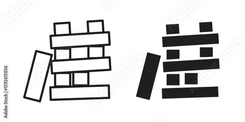 Wooden block icons design vector graphic recourse