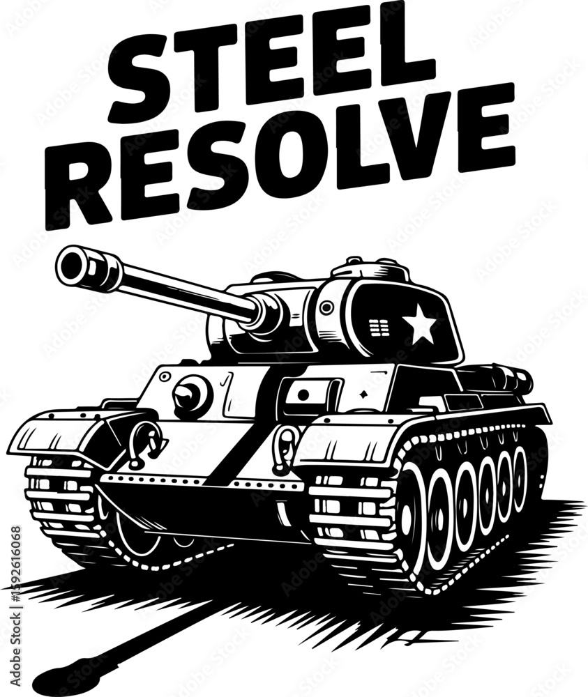 Obraz premium American Military Tank Vector Illustration 