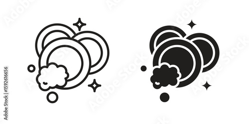 Washing dishes icons design vector graphic recourse