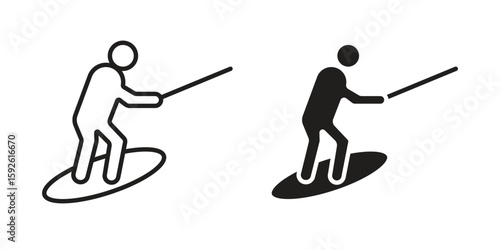 Wakeboarding icons design vector graphic recourse