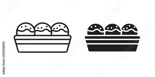 Takoyaki icons design vector graphic recourse