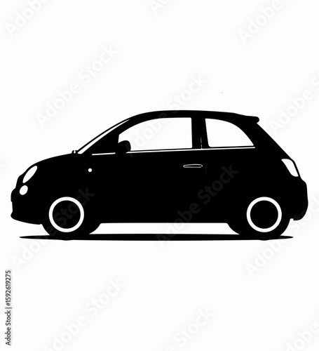 Black and White Car Vector Illustration