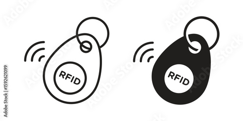 RFID key tag icons design vector graphic recourse