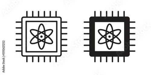 Quantum computing icons design vector graphic recourse