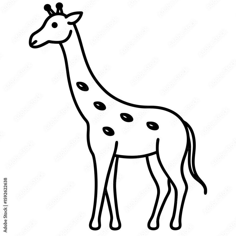 Obraz premium Elegant line art giraffe with distinct neck spots