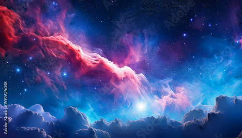 Wallpaper Mural nebula hd wallpapers of light sky blue and dark crimson generative ai Torontodigital.ca