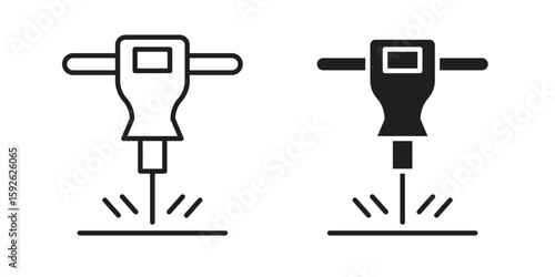 Hydraulic breaker icons design vector graphic recourse