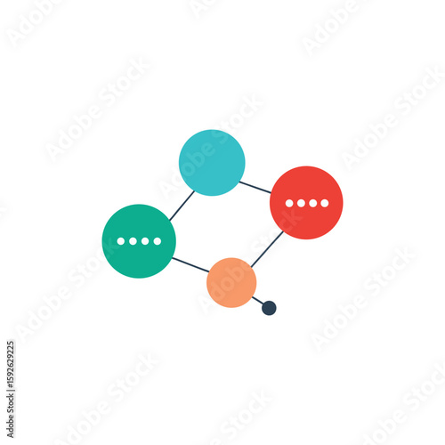 Vector art of smartphone with outgoing messages and notification icons floating