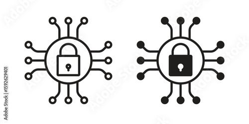Cyber security icons design vector graphic recourse